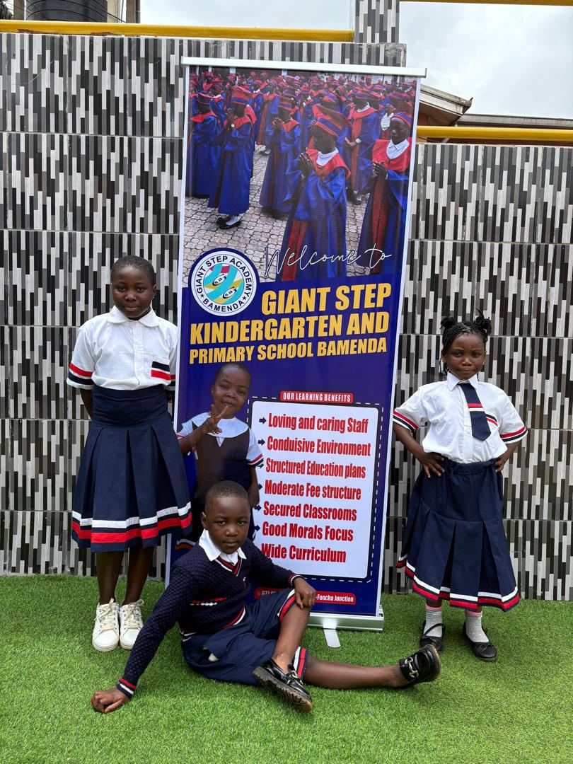 Primary pupils in school uniform at Giant Step Academy